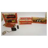 1111	AMERICAN FLYER TRAIN LOT, NO 720 REMOTE CONTROL SWITCHES, DIESEL HORN CONTROL BOX, & 3 CARS