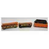 1278	LIONEL O GAUGE LOT OF 3 CARS W/#3459 AUTOMATIC ORE DUMPER