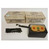 1293	LIONEL HO GAUGE #0122 POWER SUPPLY, 2 #0118 ENGINE HOUSES & #5342 LOCOMOTIVE