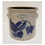 1001	NA WHITE & SON BLUE DECORATED CROCK, 10 1/4 IN HIGH