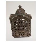 1027	*BANK* STILL BANK, CAST IRON, 3 1/8 IN WIDE X 5 IN HIGH