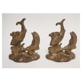1059	*DOLPHIN* CAST IRON BOOKENDS, COPYRIGHT 1939, 5 IN WIDE X 6 1/4 IN HIGH