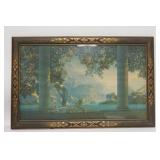 1069	MAXFIELD PARRISH LARGE DAYBREAK IN NICE ORIGINAL FRAME, SOME SPOTS OF PAINT WEAR ON THE FRAME, 