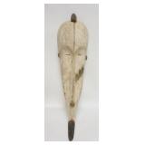 1071	LONG CARVED & PAINTED ETHNIC MASK, 34 IN LONG X 9 1/2 IN WIDE