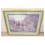 1078	LARGE HUNT PRINT IN GILT FRAME, DOUBLE MATTED, 41 IN X 31 IN INCLUDING FRAME