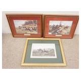 1079	3 HUNT PRINTS, 2 BY GEORGE WRIGHT, OTHER BY THOMAS BLINKS, LARGEST IS 20 IN X 16 IN INCLUDING F