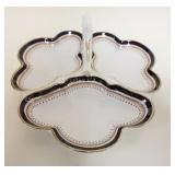1081	MINTON 3 SECTION SERVER W/CENTER HANDLE, 10 1/2 IN
