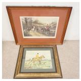 1083	2 HUNT PRINTS, LARGEST IS 31 1/2 IN X 25 1/4 IN INCLUDING FRAME