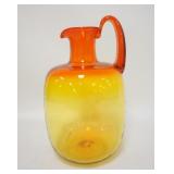 1096	BLENKO LARGE PITCHER, AMBERINA, BLENKO CALLED THIS COLOR TANGERINE, ROUGH PONTIL, 13 1/2 IN HIG