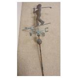 1104	COPPER WEATHER VANE, GOLFER, FIGURE IS 23 IN HIGH