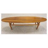 1114	OVAL COFFEE TABLE, 60 IN X 17 IN X 14 1/2 IN HIGH