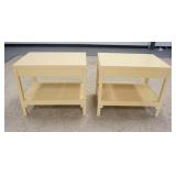 1115	PAIR OF ONE DRAWER MODERN SIDE TABLES, PAINTED, 30 IN X 20 IN X 26 IN HIGH