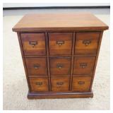 1129	ETHAN ALLEN 9 DRAWER SMALL CHEST, 23 1/4 IN WIDE X 16 1/2 IN DEEP X 26 1/2 IN HIGH