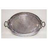 1139	LARGE 1877 SILVERPLATED TRAY AWARD FROM THE LANCASTER COUNTY TEACHERS INSTITUTE, MADE BY MERIDE