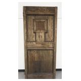 1155	GOTHIC DUNGEON DOOR, WROUGHT IRON HARDWARE, 35 3/8 IN WIDE X 82 1/2 IN HIGH
