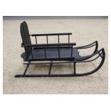 1159	ANTIQUE CHAIR SLED, PAINTED BLACK, 36 IN LONG X 20 IN HIGH