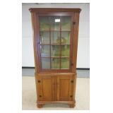 1160	2 PIECE 12 PANE CORNER CUPBOARD, HAS HAD RESTORATION OVER THE YEARS, 37 1/2 IN HIGH X 26 IN DEE