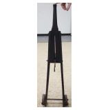 1164	WHISKEY BARREL HAND TRUCK, NO LEATHER STRAP, HAS A PRESSED LYRE DESIGN, 45 IN HIGH