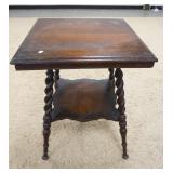 1167	OAK LAMP TABLE W/TWIST LEGS, 24 IN SQUARE X 29 IN HIGH
