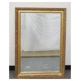 1168	LARGE BEVELED MIRROR IN DECORATED FRAME, CAN BE HUNG HORIZONTAL OR VERTICAL, 48 1/2 IN X 34 1/4