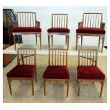 1194	SET OF SIX MID CENTURY MODERN DINING CHAIRS, 4 SIDE AND 2 ARM