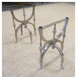 1195	PAIR OF METAL FOLDING LEGS, PROBABLY FOR A CASKET, 21 3/4 IN HIGH X 15 3/4 IN WIDE