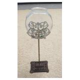 1196	FISH BOWL IN IRON STAND, 32 IN HIGH X 10 IN WIDE