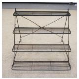 1200	4 TIER IRON STEP BACK PLANT SHELF, 45 1/2  IN WIDE X 34 1/2 IN DEEP X 34 IN HIGH