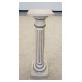 1202	PEDESTAL PAINTED WHITE & GOLD, 42 IN HIGH X 11 3/4 IN X 11 3/8 IN
