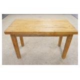 1206	TABLE W/BUTCHER BLOCK TOP, 48 IN X 24 1/2 IN X 30 IN HIGH
