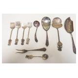 1211	10 PIECE SERVING FLATWARE W/800 SILVER, PIECES MARKED 800 ARE 16.26 TOZ