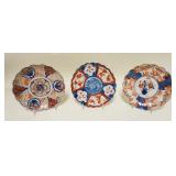 1212	3 IMARI PLATES, 8 3/8 IN