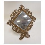 1222	CAST IRON VICTORIAN FRAME W/BEVELED MIRROR, 17 1/2 IN HIGH X 15 1/2 IN WIDE