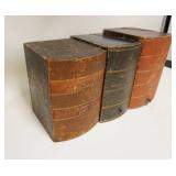 1224	3 WOODEN BOOK FORM BOXES, LARGEST IS 12 1/2 IN