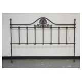 1247	IRON HEADBOARD W/BRASS FINIALS, 77 IN WIDE X 53 1/2 IN HIGH