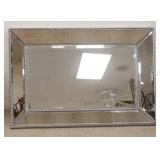 1248	ZHONG SHUN WOOD ART MIRROR, SILVER GILT FRAME, FITTED TO BE HUNG HORIZONTAL OR VERTICAL, 36 1/2