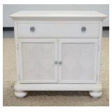 1251	OSKAR HUBER SMALL CHEST, ONE DRAWER, 2 DOOR, PAINTED WHITE, 32 IN WIDE X 19 IN DEEP X 30 IN HIG