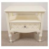 1254	OSKAR HUBER ONE DRAWER CHEST W/OPEN SHELF, PAINTED WHITE, 32 IN WIDE X 17 1/2 IN DEEP X 31 1/2 