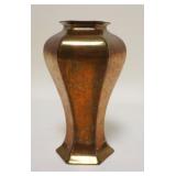 1260	GREEN MARK LENOX BRONZE LUSTER VASE FOR BAILEY, BANKS & BIDDLE, PHILADELPHIA, HEXAGONAL, #1026/
