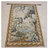 1269	SCENIC LANDSCAPE TAPESTRY W/METAL HANGING BAR,  TAPESTRY IS 46 IN X 79 IN, BAR IS 66 IN WIDE