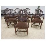 1304	SET OF 8 ETHAN ALLEN SHIELD BACK ARM CHAIRS