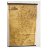 1005	1849 WALL MAP OF NEW JERSEY ROBERT & HORNER HAS SOME WEAR & TEAR & SPOTTING. 58 IN X 36 1/4 IN 