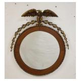 1006	ANTIQUE MIRROR W/ EAGLE CREST & LEAF TRIM. 24 IN X28 IN 