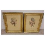 1014	PAIR OF J.L. PREVOST BOTANICAL PRINTS IN MATCHING GILT FRAMES, FRAMES HAVE SOME WEAR. 19 IN X 1