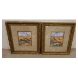 1015	PAIR OF LANDSCAPE PAINTINGS IN MATCHING FRAMES, SIGNED LOWER RIGHT, SIGNATURE NOT LEGIBLE. 19 3