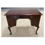 1038	CHARAK MAHOGANY LADYS WRITING DESK HAS 4 DRAWERS TOP HAS SOME FINISH PROBLEMS. 40 IN X 21 3/4 I