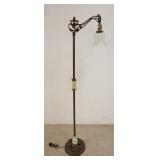 1044	ART DECO FLOOR LAMP W/ GREEN ONYX TRIM. 56 1/2 IN H