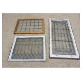 1069	3 LEADED GLASS WINDOWS, 25 1/4 IN X 29 3/4 IN, 23 3/4 IN X 50 IN, & 23 IN X 31 3/4 IN 