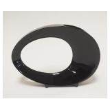 1076	TOYO JAPAN ART POTTERY BLACK VASE HAS ORIGINAL BOX. 8 3/4 IN W, 6 1/2 IN H 