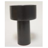 1079	BLACK JAPANESE ART POTTERY COMPOTE W/ ORIGINAL BOX. 8 1/2 IN H, 5 3/4 IN TOP DIAMETER